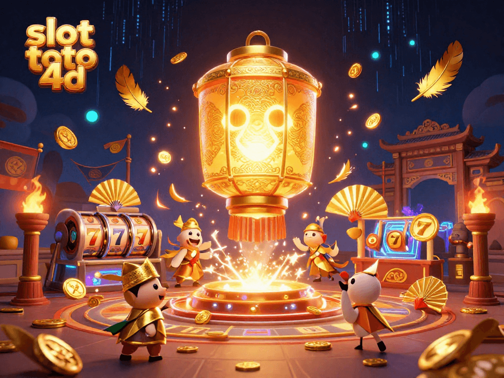 Engage in the excitement of slot toto 4d with vibrant golden spirits amidst dynamic casino elements.