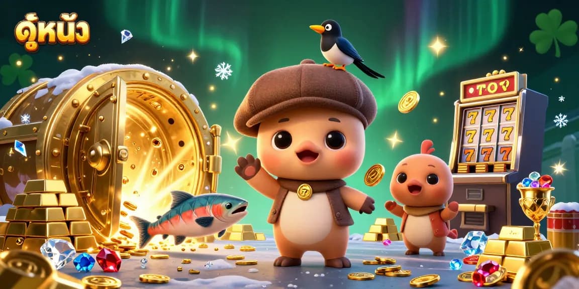 Enjoy exciting ดูหนัง experiences with vibrant casino elements in this rich 3D scene.