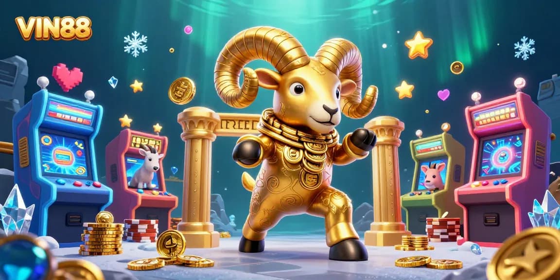 Experience thrilling gameplay with VIN88's dynamic casino elements visualized in a rich 3D scene.