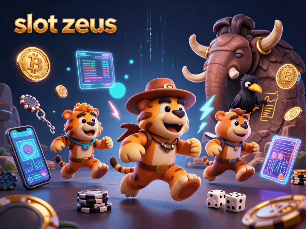 Experience exhilarating wins with slot zeus, as dynamic neon elements illuminate the casino scene.
