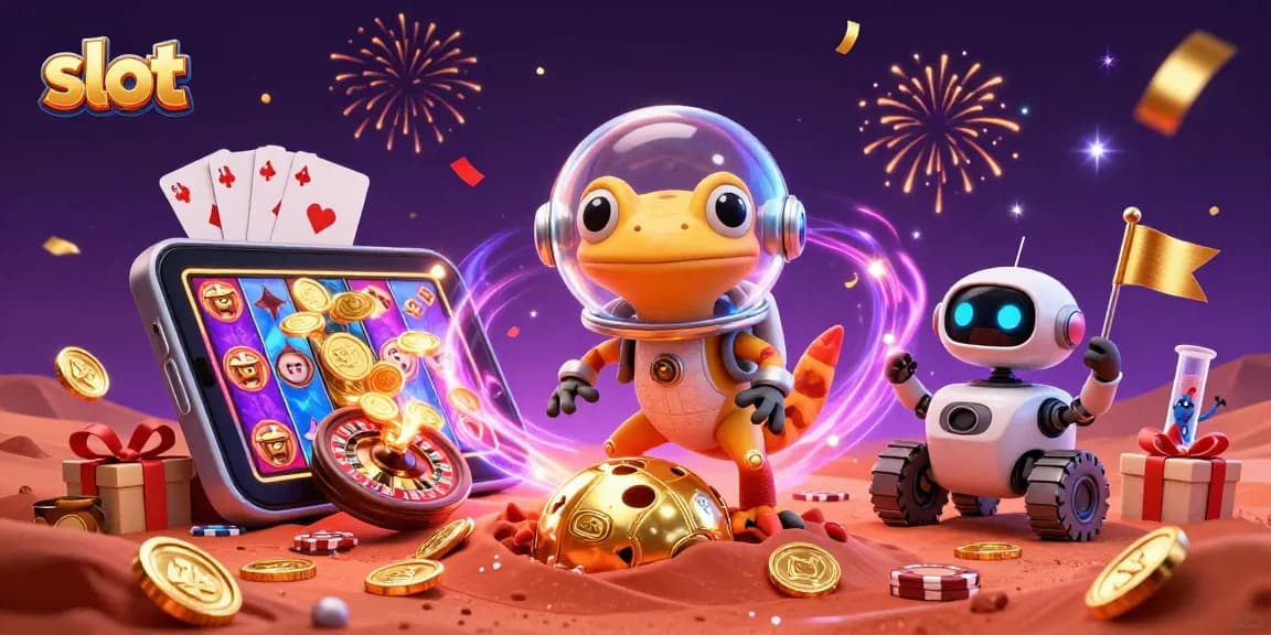 Menangkan slot dalam pengalaman bermain 3D di luar angkasa yang megah dengan simbol keberuntungan.