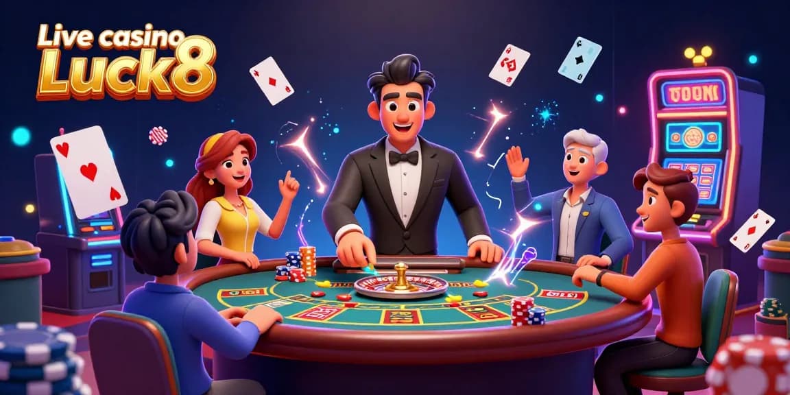 Experience the excitement of Live casino Luck8 with a vibrant roulette scene and engaging players.