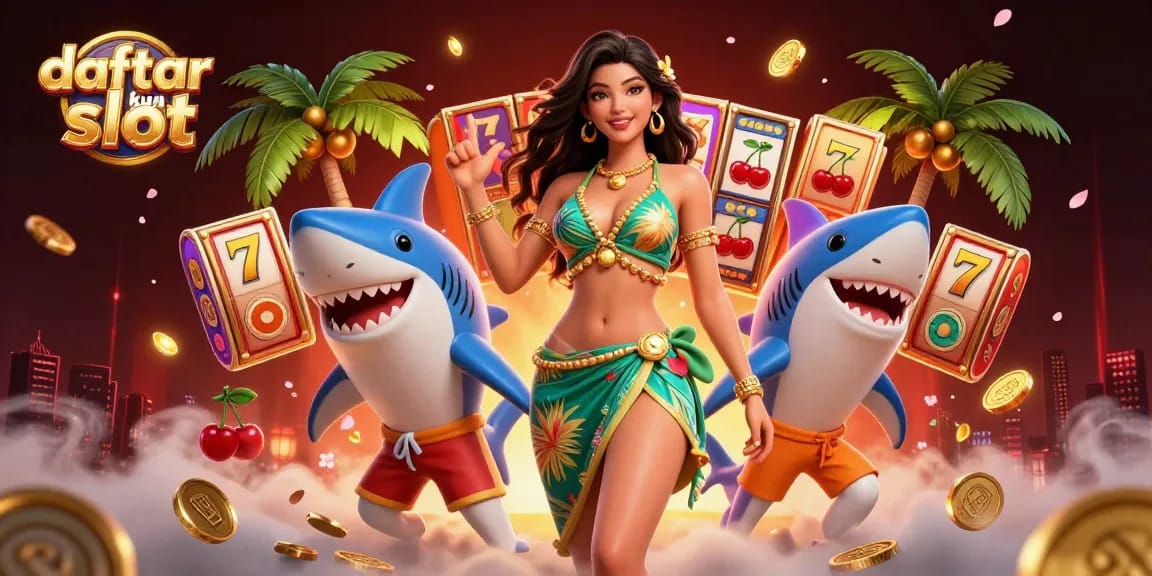 Experience the thrill of daftar akun slot with exciting visuals showcasing slots and vibrant gaming elements.