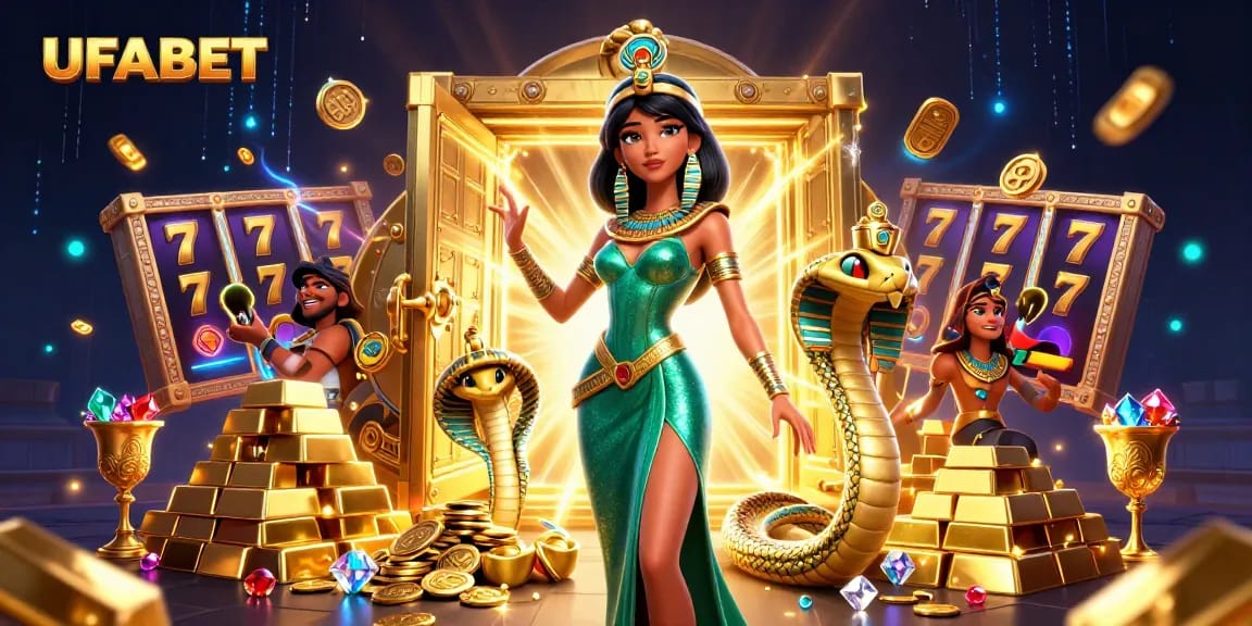 Experience UFABET vibrant gaming with stunning visuals of a themed casino scene full of luxurious elements.
