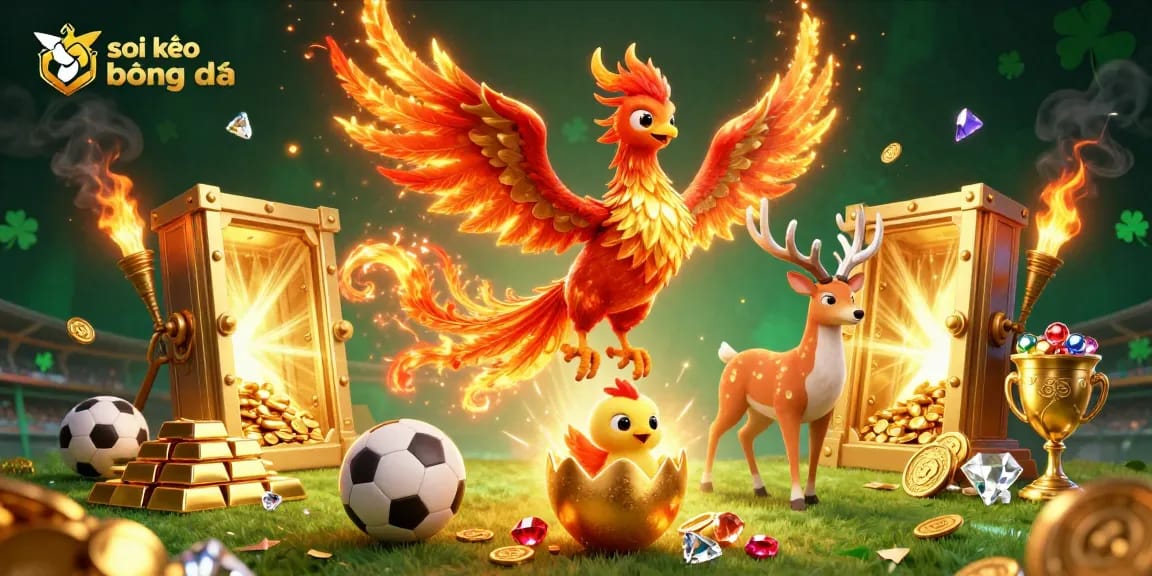Simplifying strategic insights on "soi kèo bóng đá" with dynamic illustration of winning sports betting elements.
