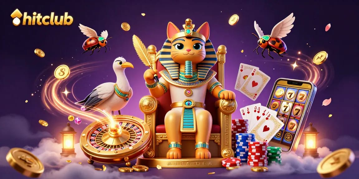 Experience the excitement of hitclub with hitting jackpots, golden coins, and Egyptian treasures!