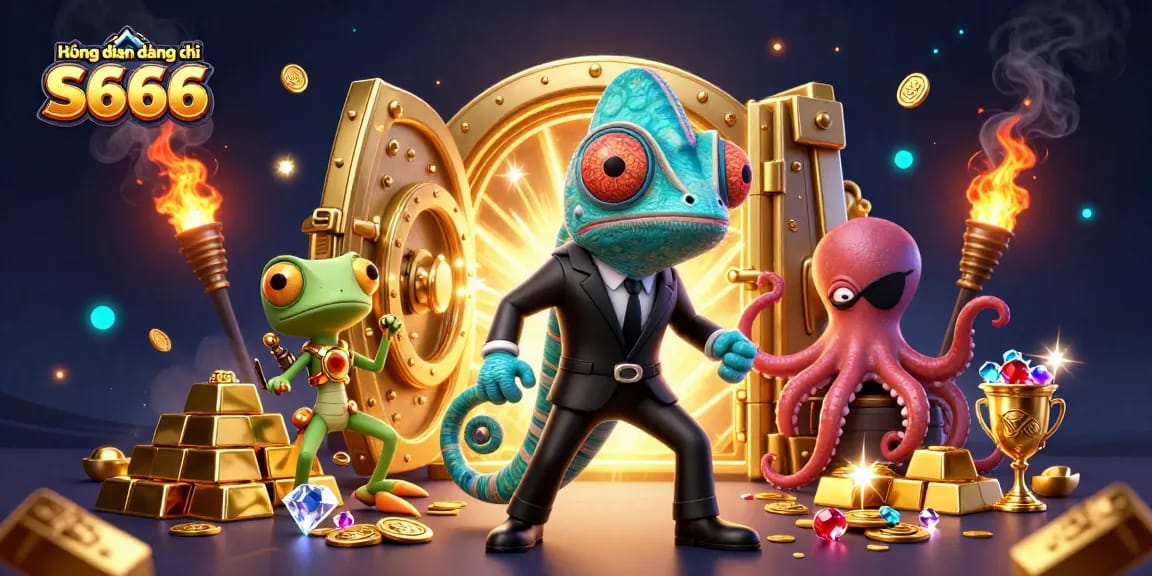 Engaging illustration for Hướng dẫn đăng ký S666, showing vibrant casino elements and action.