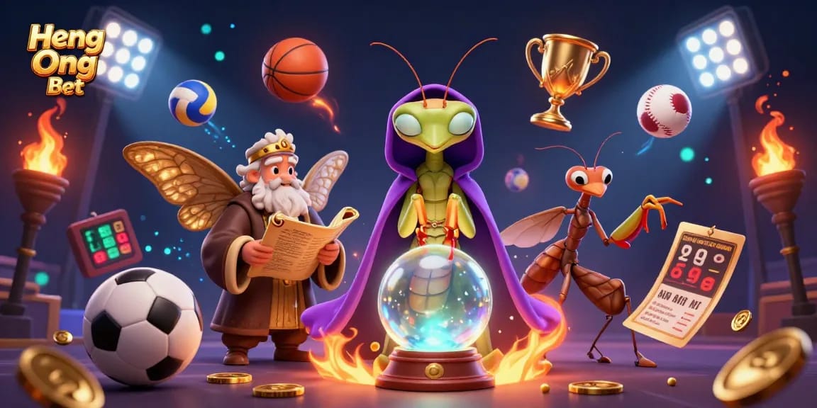 Engage with Heng Ong Bet through immersive gaming and dynamic sports elements in a vibrant scene.