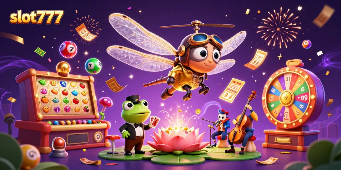 Engage with slot777 excitement featuring vibrant slot reels and lucky symbols in a lively casino scene.