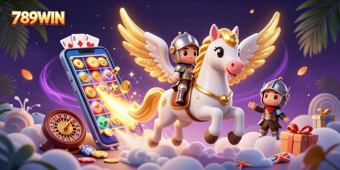 Experience the thrill of 789WIN with this dynamic 3D casino illustration showcasing exciting game elements.