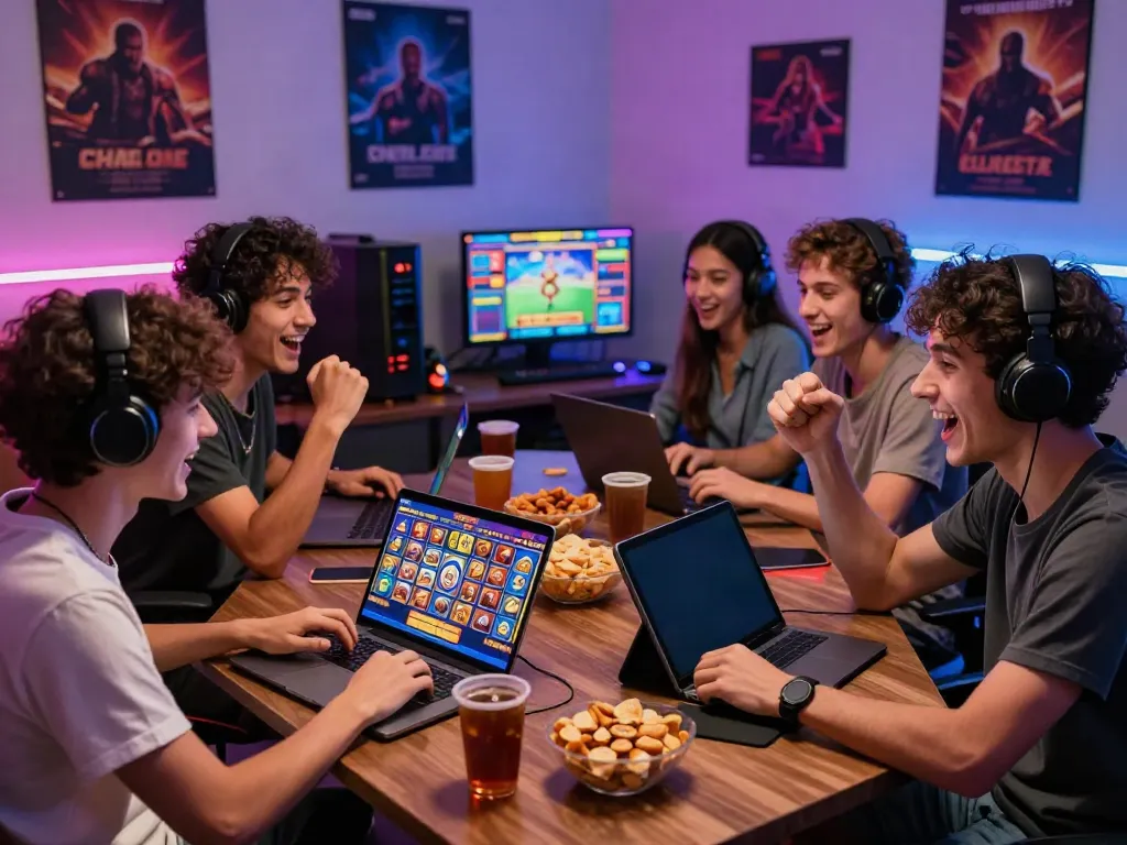 Pengalaman bermain slot online bersama teman di Nyonya4D, suasana ceria dan energik.