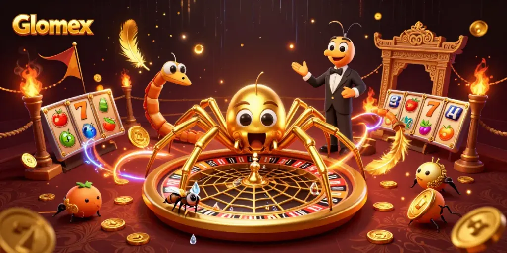 Glomex offers an exciting casino experience with dynamic slot reels and exhilarating gameplay.