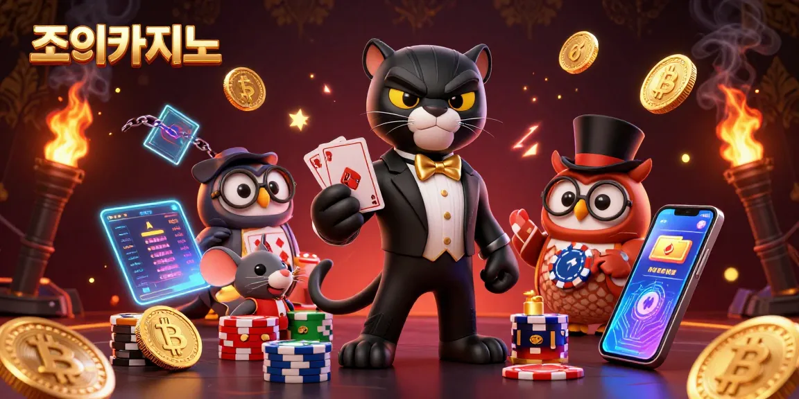 Experience top-tier gaming action at 조이카지노 with stylish characters and vibrant casino elements.