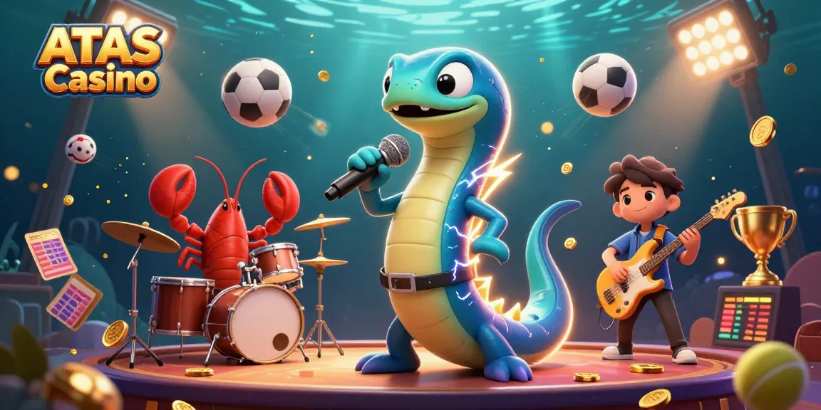 Experience thrilling gaming at ATAS Casino with dynamic underwater scenes and energetic characters.