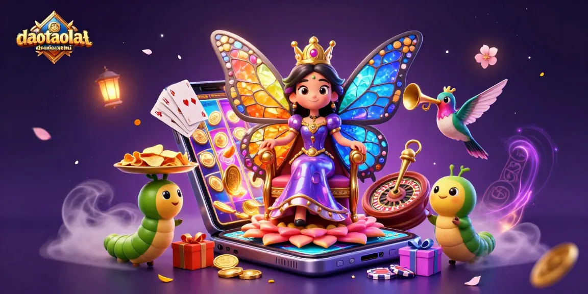 Experience the dazzling world of daotaolaixeyenbai, where the butterfly queen and vibrant casino elements come to life.