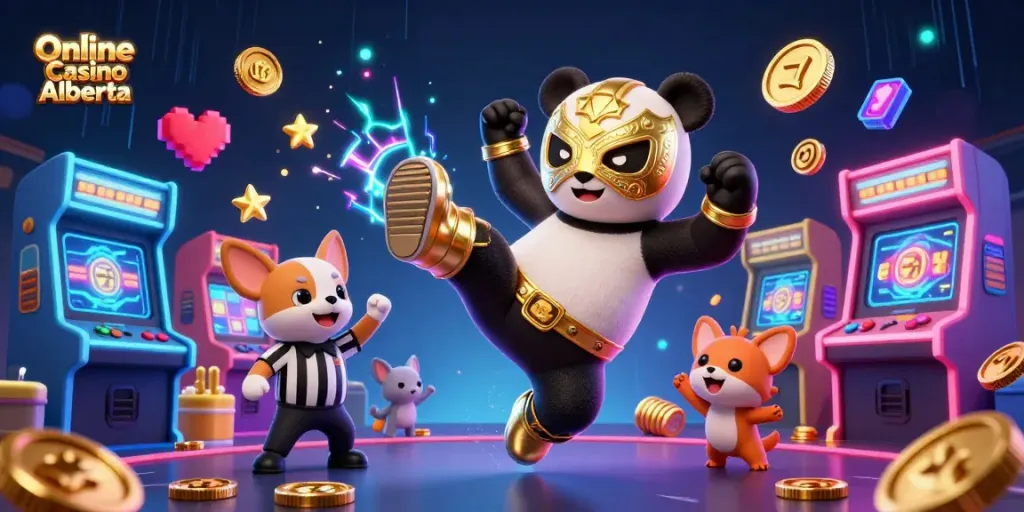 Experience thrilling gameplay at Online Casino Alberta with vibrant 3D characters and fun casino elements.