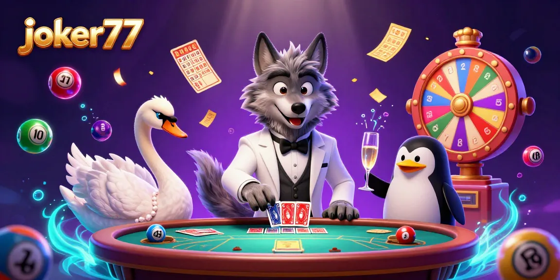 Engage in exciting casino action with joker77 at a dynamic baccarat table, featuring themed characters and vibrant elements.