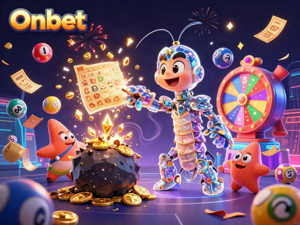 Experience the excitement of Onbet with a galactic samurai and treasure-filled scene.