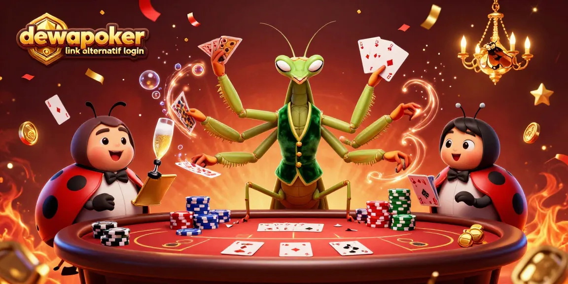 Experience gameplay at dewapoker link alternatif login with cartoon characters enjoying a vibrant casino scene.