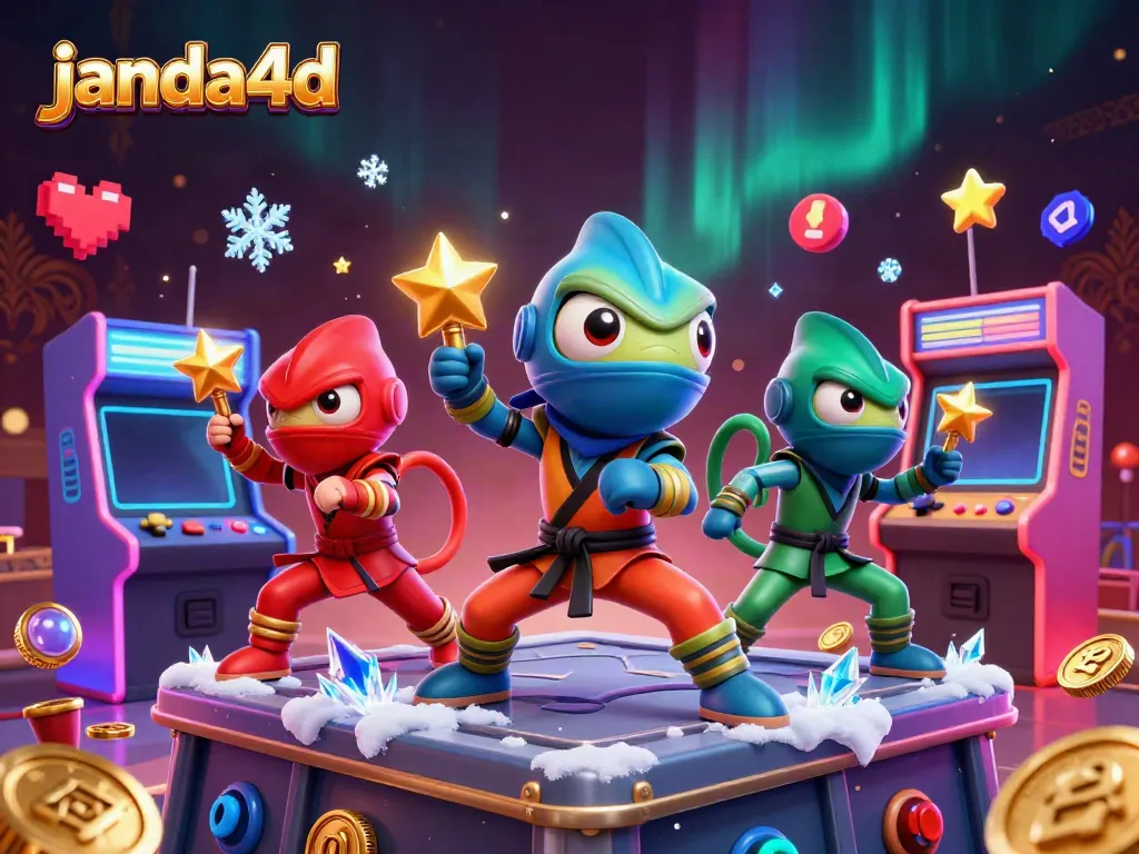 Permainan janda4d dalam ilustrasi 3D dengan karakter ninja chameleon menampilkan aksi berkualitas tinggi.