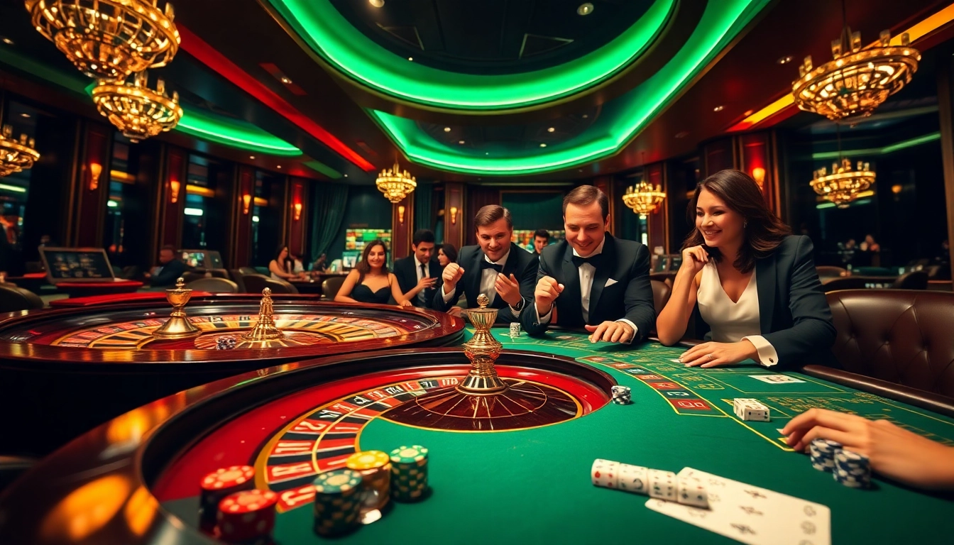 Experience the excitement of gambling at https://xx88.nl/ with luxury casino tables, vibrant poker chips, and engaging players.