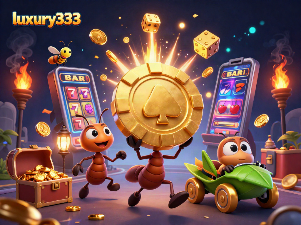 Permainan seru luxury333 saat tim semut beraksi mencuri chip poker emas di dalam kasino.