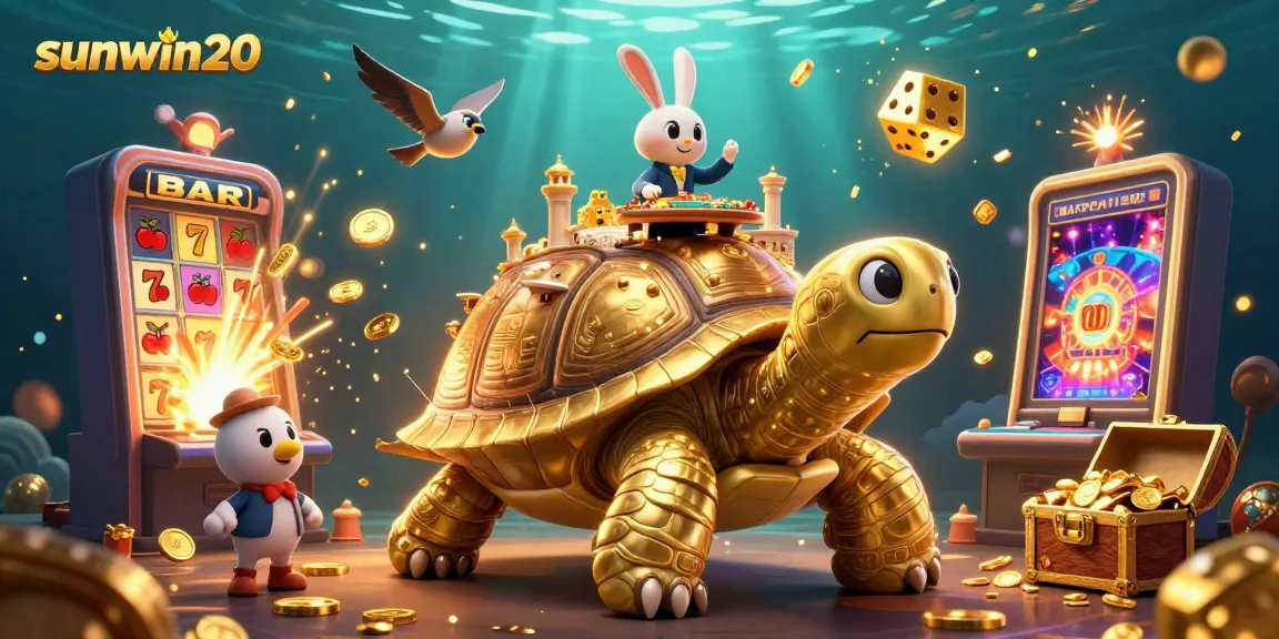 Experience exhilarating wins with sunwin20 in this vibrant 3D casino scene full of excitement.