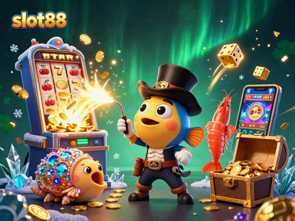 Experience slot88 excitement as the anglerfish, pirate shrimp, and gemstone snail reveal a jackpot treasure.