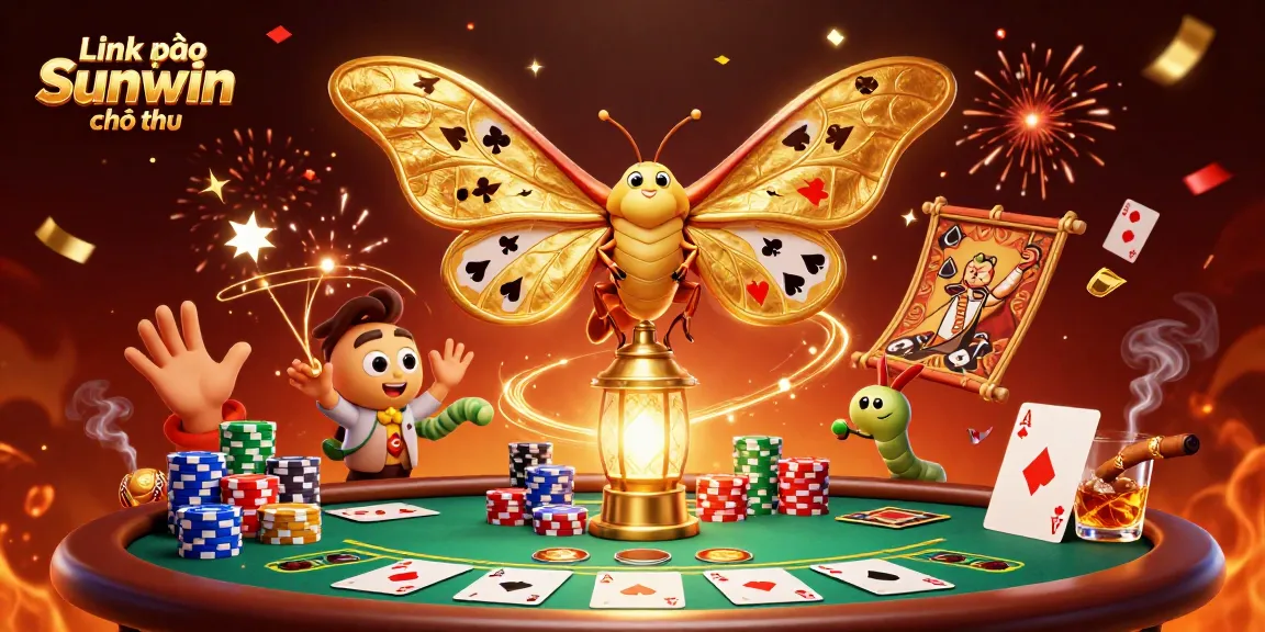 Discover the vibrant casino ambiance with Link vào Sunwin chính thức in a dynamic 3D illustration.