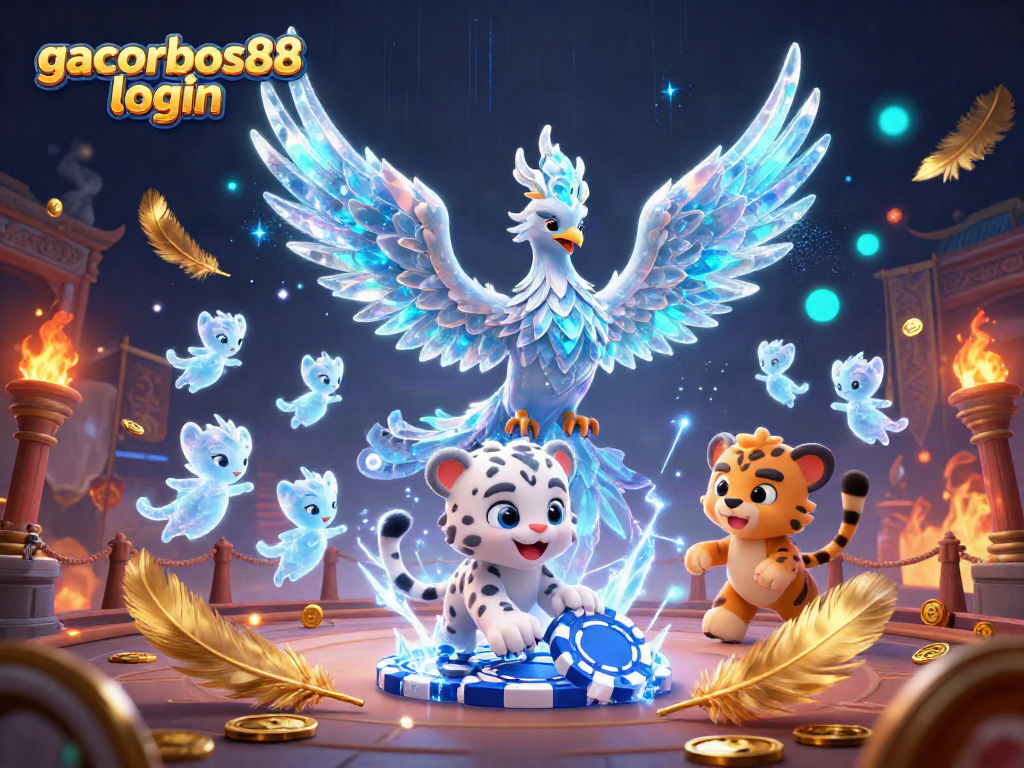 Enhance your gacorbos88 login experience with a vivid 3D illustration of gaming excitement.