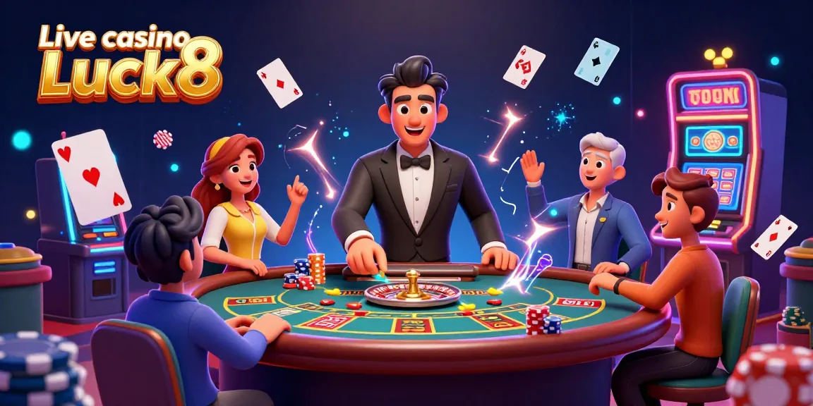 Experience the excitement of Live casino Luck8 with a vibrant roulette scene and engaging players.
