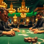 Players concentrate on a high-stakes Blackjack Casino game, emphasizing strategy and excitement.
