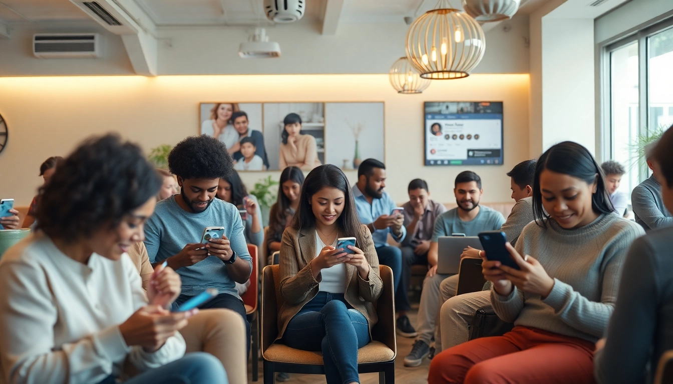 Discovering OnlyFans Nearby Creators in a vibrant café setting with diverse users.