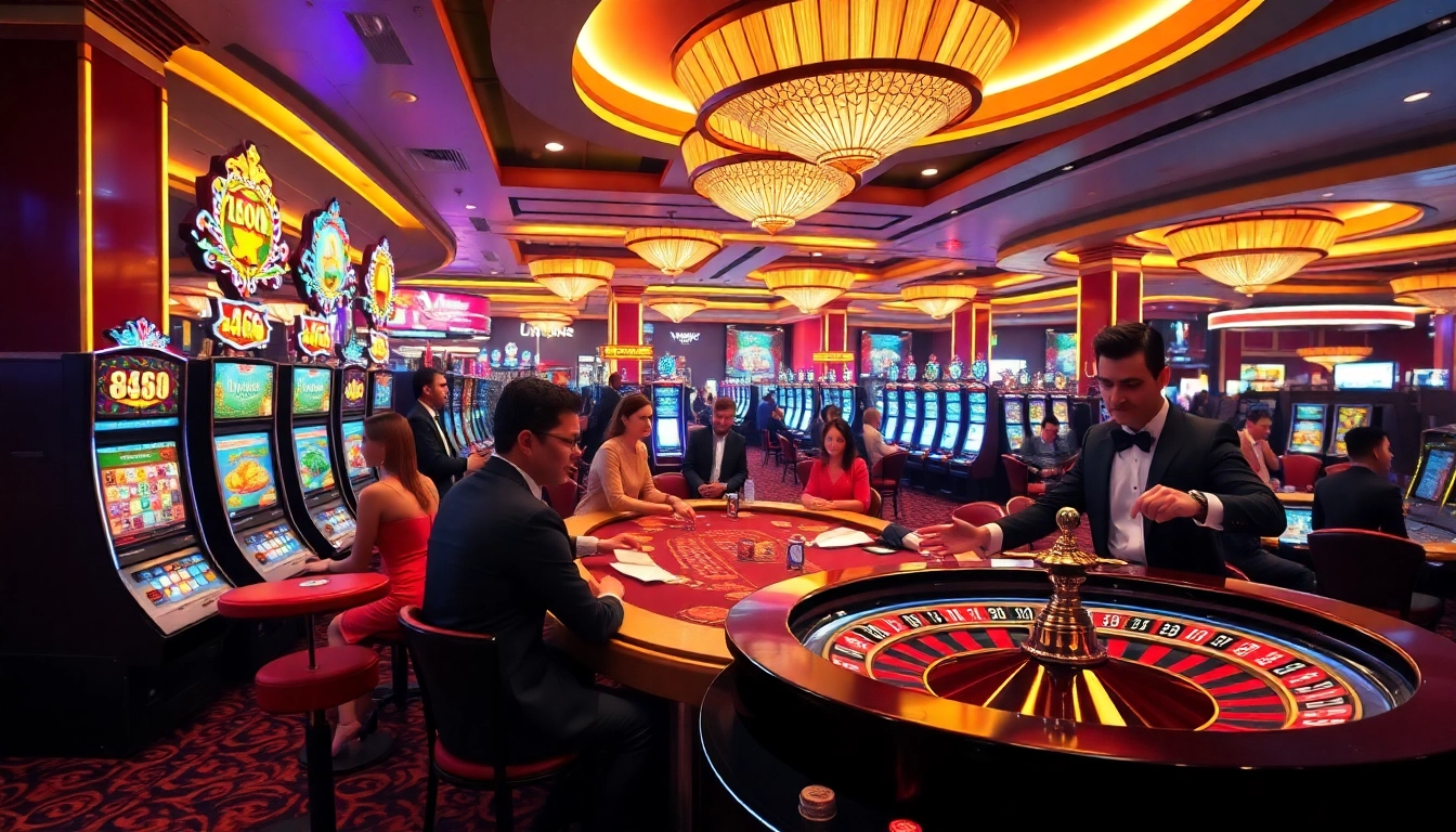 Experience the thrilling gaming atmosphere at u888 com's luxurious casino floor.