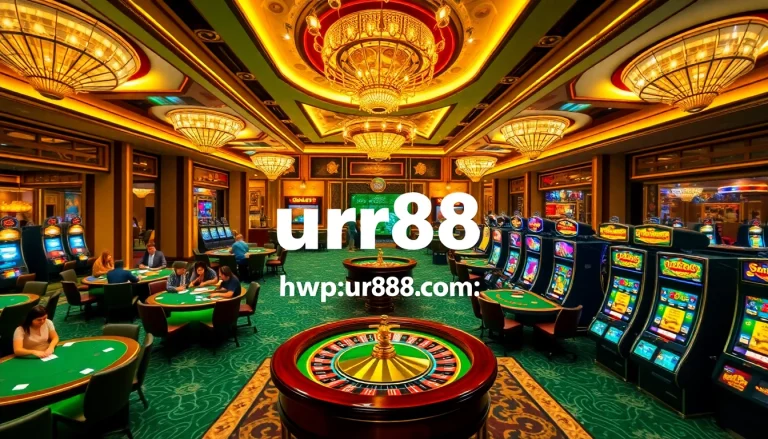 Experience luxury gaming at https://urr88.com/ with vibrant casino tables, chips, and engaging players.