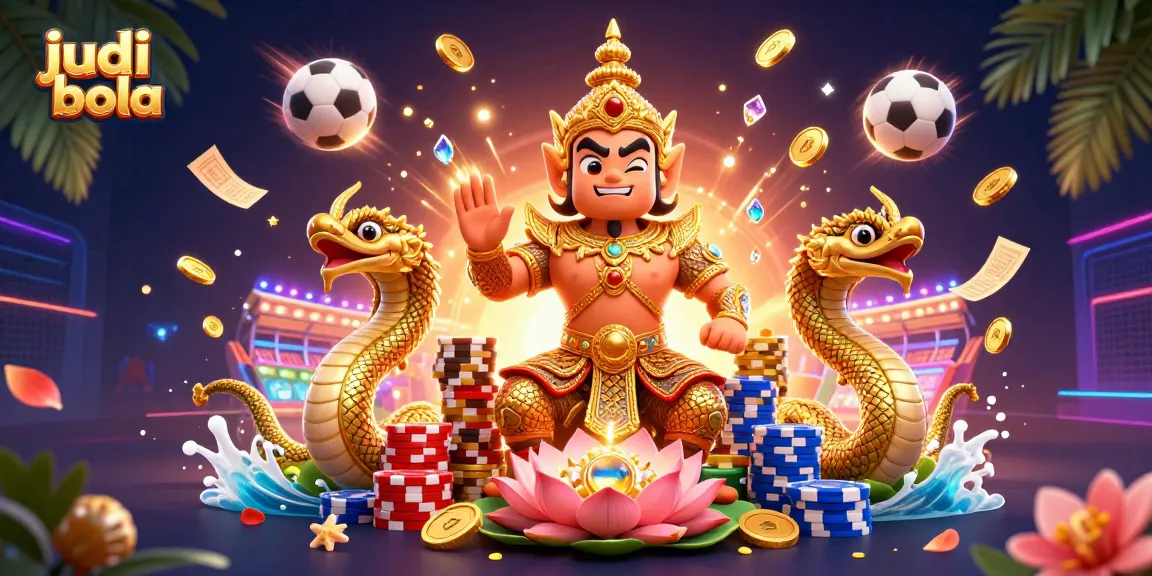 Engage in judi bola with vibrant stadium action, golden coins, and thrilling betting moments.