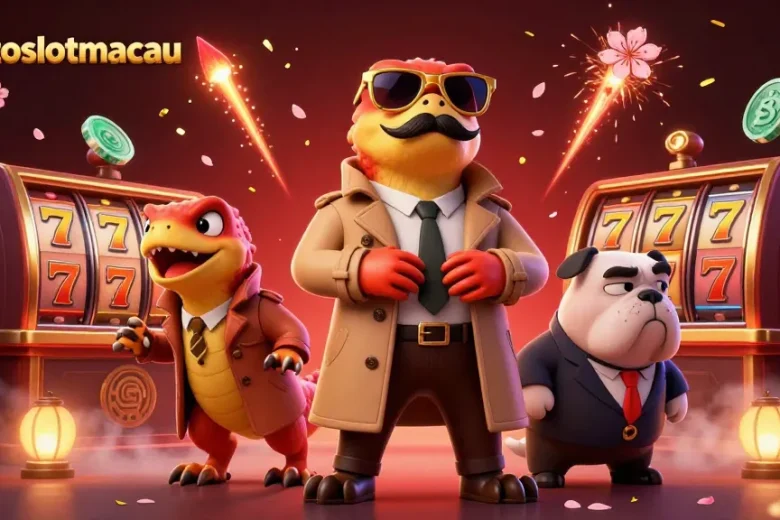 Engage in thrilling gaming at totoslotmacau, featuring playful raptors disguising themselves at a VIP casino.