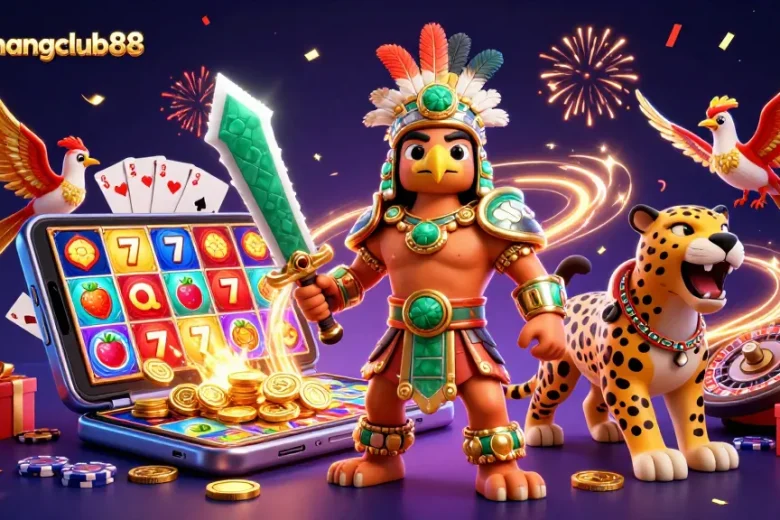Spin and win with menangclub88 as Aztec warriors uncover vibrant slot games and riches.